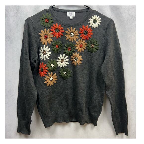 YAL New York Gerbera Western Cottage Daisy Woman Knit Sweater Size Small - Picture 5 of 10